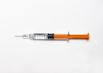 Fototapeta premium Isolated image of syringe with needle on white background