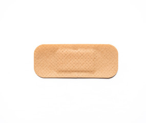 Adhesive skin wound bandage. Isolated image on white background.
