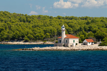 Fototapeta na wymiar Croatia lighthouse on the coast