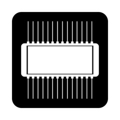 Microchip icon on white.