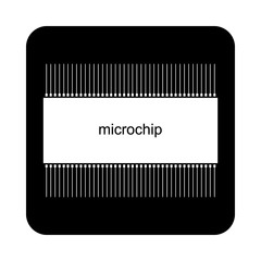 Microchip icon on white.