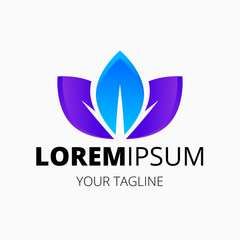 Colorful leaf logo template design.