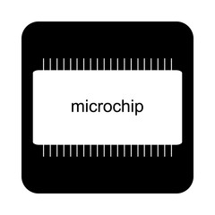 Microchip icon on white.