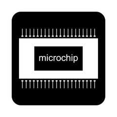 Microchip icon on white.
