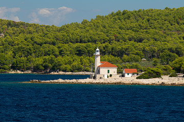 Fototapeta na wymiar Croatia lighthouse on the coast