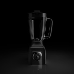 Dark blender Electric Domestic Home and Kitchen Interior appliance on black background, 3d Rendering