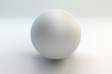 White Sphere on white background. Sphere mockup. 3d illustration