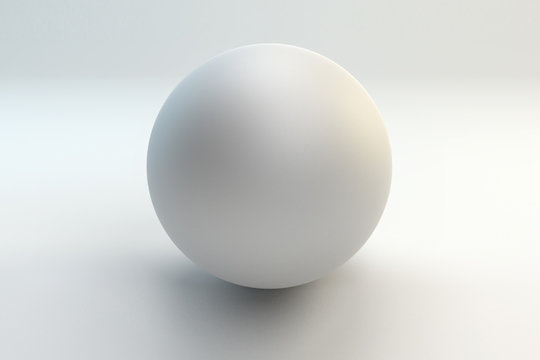 White Sphere on white background. Sphere mockup. 3d illustration © oobqoo