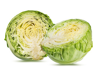 Obraz premium Fresh cabbage isolated on white background with clipping path