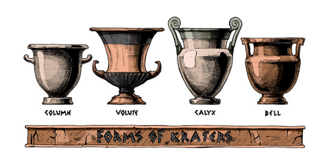 Forms of kraters. Greek vessel shapes. © Oleksandr Babich