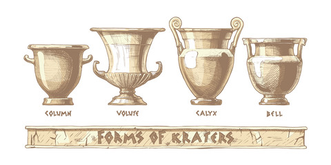 Forms of kraters. Greek vessel shapes. © Oleksandr Babich