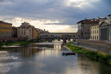 view of arno river in florence italy