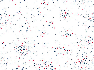 Abstract messy chaotic triangles seamless vector background, particles texture design pattern for wallpaper or print or textile or wrapping paper.