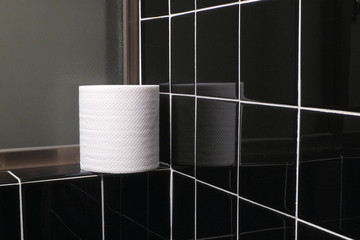 トイレットペーパー - A toilet paper roll in the bathroom