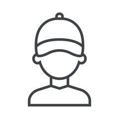 Line icon man in cap