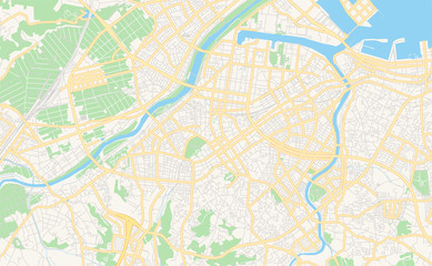 Fototapeta premium Printable street map of Hachinohe, Japan