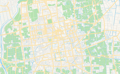 Printable street map of Saga, Japan