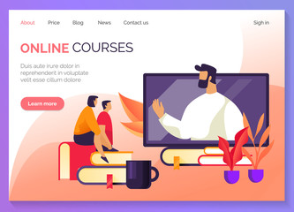 Education and webinars online courses web banner