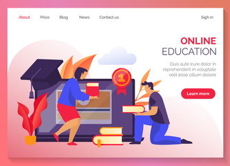 Website banner for online school study courses