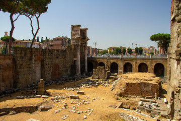 ruins of roman forum in rome italy