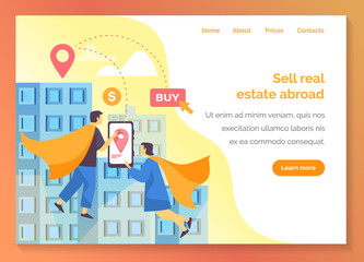 Real estate agency website, property sell and buy
