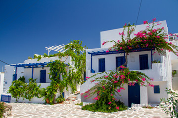 traditional greek house in santorini island greece