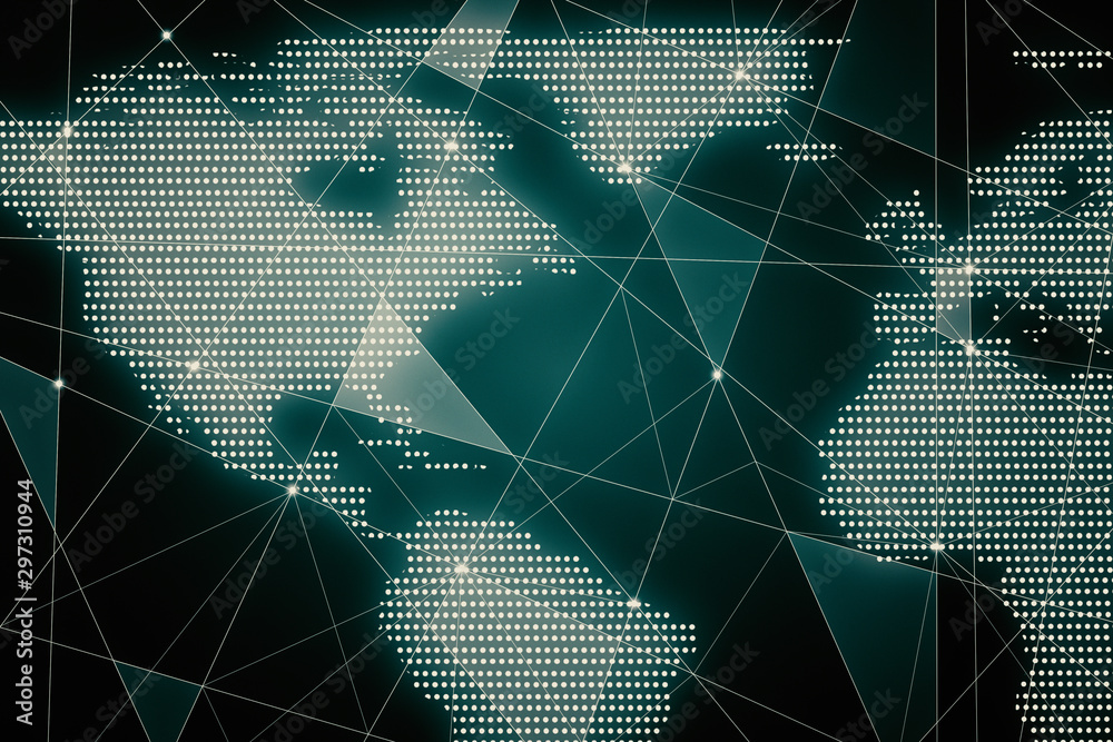 Poster network and global data concept