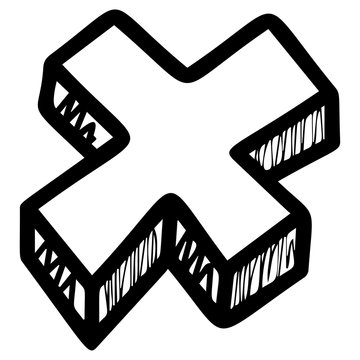 recommend clip art: Cross sign hand drawn vector illustration