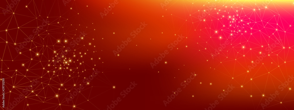 Wall mural abstract data flow. science visualization. pink