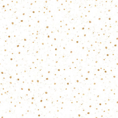 Modern abstract watercolor hand drawn seamless pattern with small gold texture dots. Perfect for festive invitation, greeting card, wrapping paper, fabric, background.
