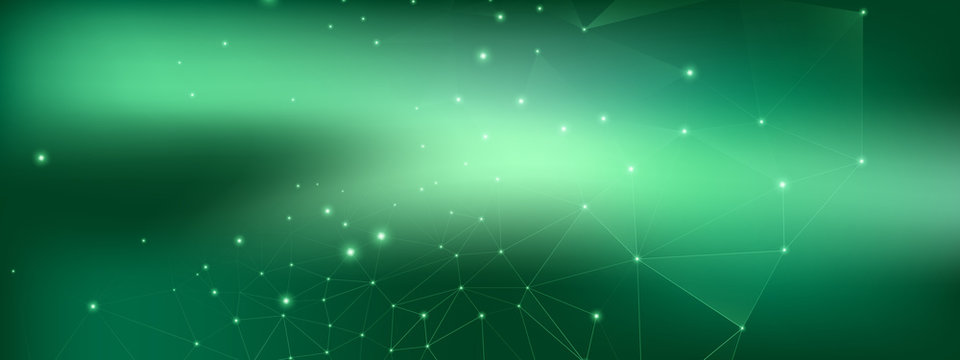 Technology Vector. Big Data Business. Green 