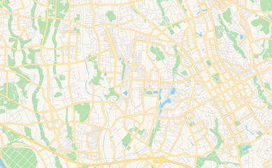 Printable street map of Tsukuba, Japan