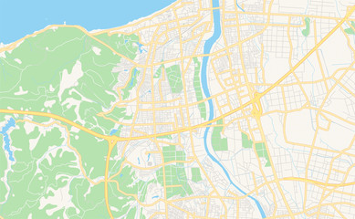 Printable street map of Joetsu, Japan
