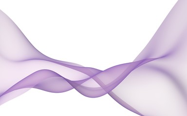 Abstract wave. Scarf. Bright ribbon on white background. Abstract smoke. Raster air background. 3D illustration