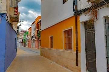 Old town of Denia city in Alicante, coastal and cultural tourist icon in Spain
