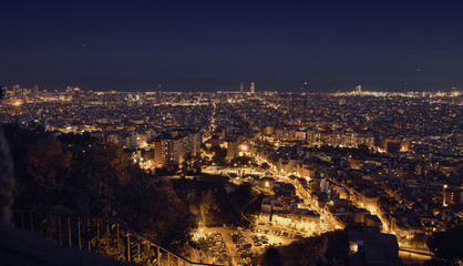 Obraz premium Barcelona night view on city