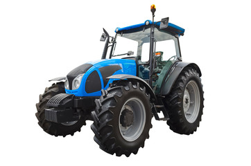 Modern agricultural tractor isolated on a white background