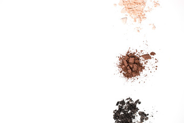 Professional make-up brush on colorful crushed eyeshadow