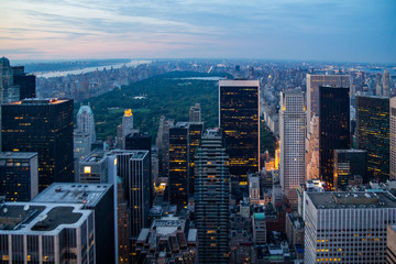 Fototapeta na wymiar Vista aérea de Nueva York de noche