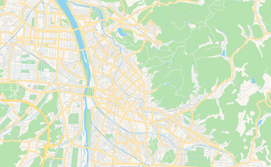 Printable street map of Tottori, Japan