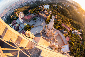 Sunset on Tibidabo, Barcelona, Spain