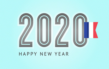 Trendy design, number 2020 with flag, vector illustration 10eps