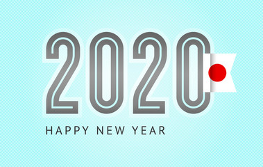 Trendy design, number 2020 with flag, vector illustration 10eps