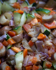 Ratatouille in the pan. French food concept