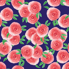 Abstract elegance seamless pattern with bright floral color background.