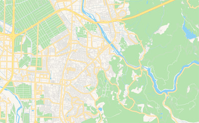 Printable street map of Uji, Japan