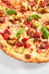 Seafood pizza delicious