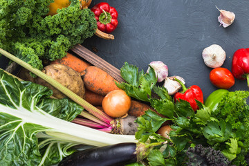 Assortment of fresh vegetables. Healthy organic food concept