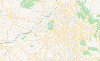 Fototapeta na wymiar Printable street map of Hirosaki, Japan