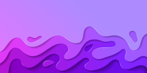 Banner with 3D abstract paper cut waves and background with the most popular color proton purple and blue. Vector design layout for business presentations, flyers, posters and invitations.